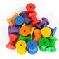 Rainbow wooden spools